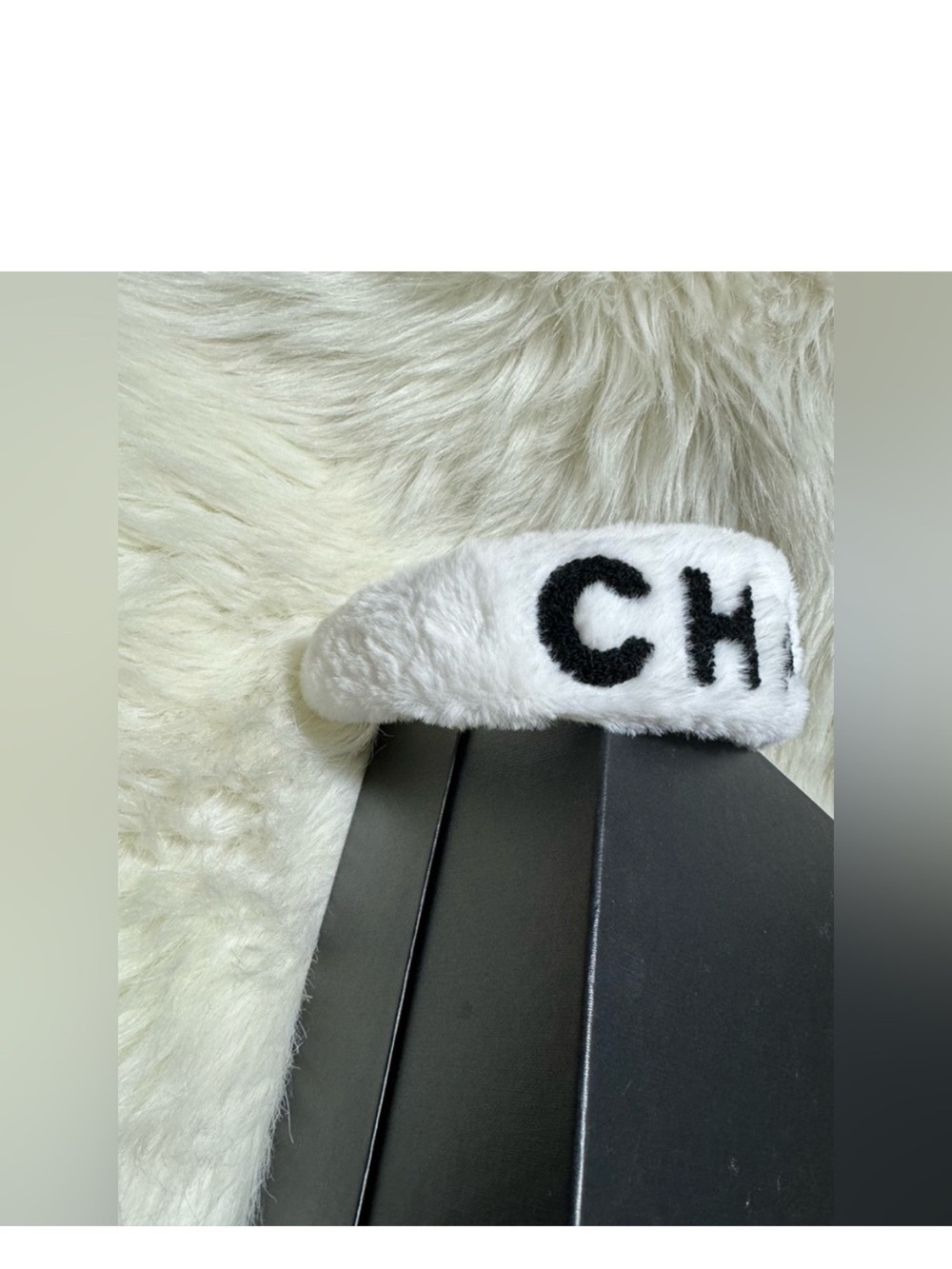 White Black Faux Fur Wide Hair Accessories Headband